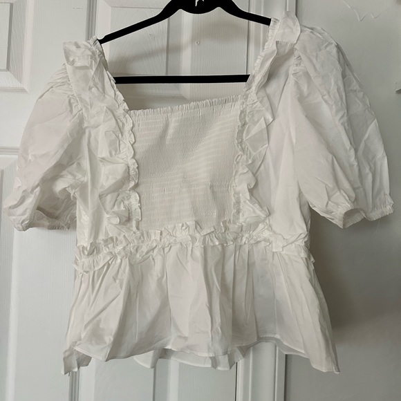NWT peplum puff sleeve top - Picture 5 of 5